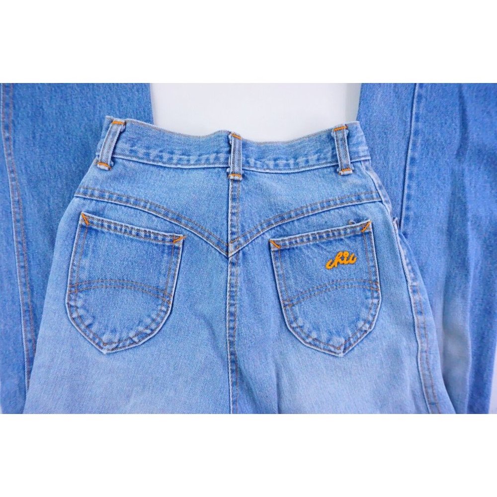 Vintage Chic 80s H.I.S Mom Jeans High Rise Straight Leg Blue 5 Pocket Size 6/7 - Picture 8 of 8